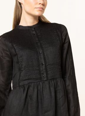 MRS & HUGS Linen dress with lace, Color: BLACK (Image 1)