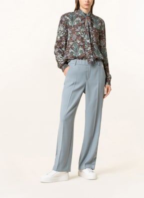 MOS MOSH Blouse-style shirt MIGGY with detachable tie , Color: DARK GRAY/ GREEN/ BROWN (Image 1)