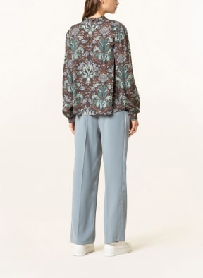MOS MOSH Blouse-style shirt MIGGY with detachable tie , Color: DARK GRAY/ GREEN/ BROWN (Image 1)