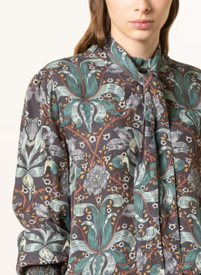 MOS MOSH Blouse-style shirt MIGGY with detachable tie , Color: DARK GRAY/ GREEN/ BROWN (Image 1)