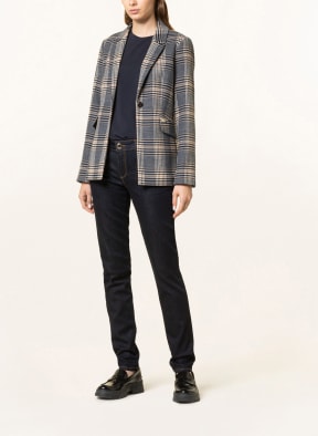 MOS MOSH Blazer ARZO , Color: BLUE/ ECRU/ DARK BROWN (Image 1)