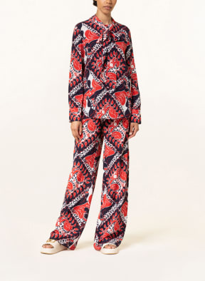 VALENTINO Bow-tie blouse in silk, Color: RED/ DARK BLUE/ ECRU (Image 1)