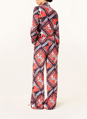VALENTINO Wide leg trousers made of silk, Color: RED/ DARK BLUE/ WHITE (Image 1)