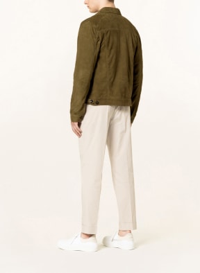 Officine Générale Leather jacket LEO, Color: OLIVE (Image 1)