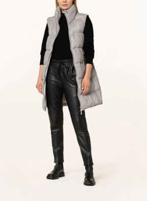 MILESTONE Leather vest DUANA, Color: LIGHT GRAY (Image 1)