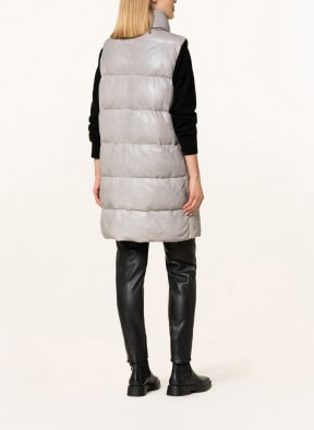 MILESTONE Leather vest DUANA, Color: LIGHT GRAY (Image 1)