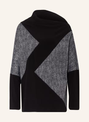 Joseph Ribkoff Pullover im Materialmix, Farbe: SCHWARZ/ GRAU (Bild 1)