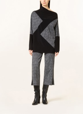Joseph Ribkoff Pullover im Materialmix, Farbe: SCHWARZ/ GRAU (Bild 1)