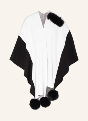 Joseph Ribkoff Poncho mit Kunstpelz, Farbe: SCHWARZ/ WEISS (Bild 1)