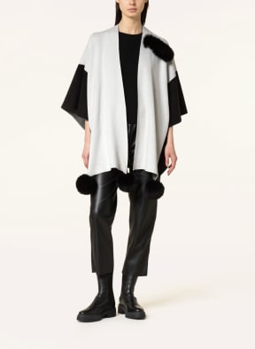 Joseph Ribkoff Poncho mit Kunstpelz, Farbe: SCHWARZ/ WEISS (Bild 1)