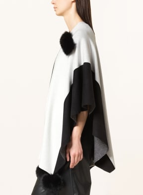 Joseph Ribkoff Poncho mit Kunstpelz, Farbe: SCHWARZ/ WEISS (Bild 1)