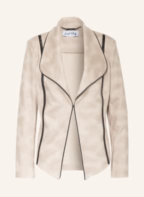 Joseph Ribkoff Jacke in Lederoptik mit Perlen, Farbe: BEIGE (Bild 1)