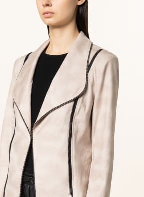 Joseph Ribkoff Jacke in Lederoptik mit Perlen, Farbe: BEIGE (Bild 1)