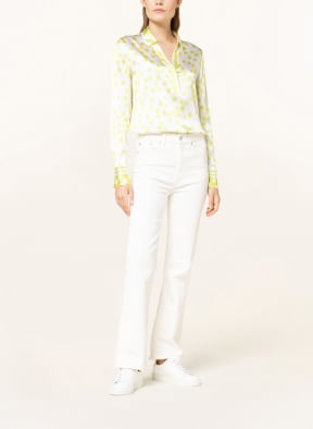 HERZEN'S ANGELEGENHEIT Blusenshirt aus Seide, Farbe: CREME/ NEONGRÜN (Bild 1)