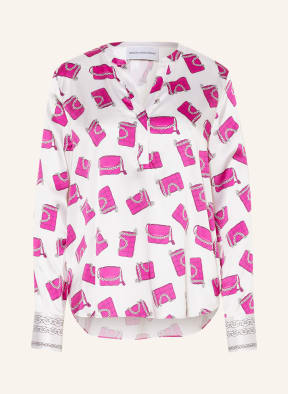 HERZEN'S ANGELEGENHEIT Blusenshirt aus Seide , Farbe: WEISS/ FUCHSIA (Bild 1)