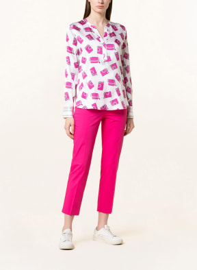 HERZEN'S ANGELEGENHEIT Blusenshirt aus Seide , Farbe: WEISS/ FUCHSIA (Bild 1)