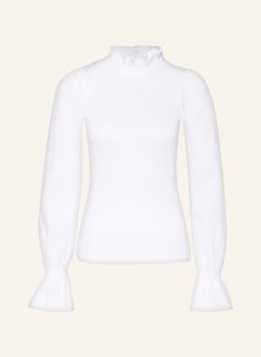 rich&royal Blouse-style shirt in mixed materials, Color: WHITE (Image 1)