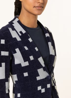 EMPORIO ARMANI Strickblazer, Farbe: DUNKELBLAU/ HELLGRAU (Bild 1)