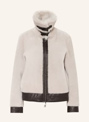 EMPORIO ARMANI Lammfell-Jacke zum Wenden, Farbe: CREME/ DUNKELBRAUN (Bild 1)