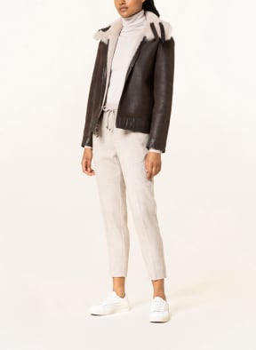 EMPORIO ARMANI Lammfell-Jacke zum Wenden, Farbe: CREME/ DUNKELBRAUN (Bild 1)