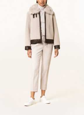 EMPORIO ARMANI Lammfell-Jacke zum Wenden, Farbe: CREME/ DUNKELBRAUN (Bild 1)