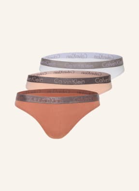 Calvin Klein 3-pack thongs RADIANT COTTON, Color: LIGHT ORANGE/ SALMON/ WHITE (Image 1)