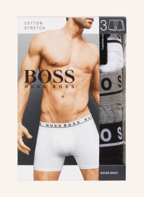 BOSS 3er-Pack Boxershorts, Farbe: SCHWARZ/ GRAU/ WEISS (Bild 1)