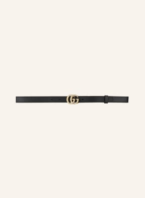 GUCCI Leather belt GG MARMONT, Color: BLACK (Image 1)