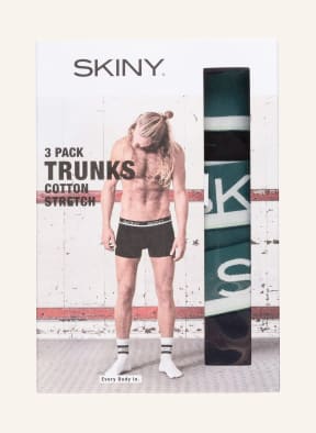 Skiny 3-pack boxer shorts EVERY DAY IN COTTON, Color: GREEN/ DARK BLUE/ BLACK (Image 1)