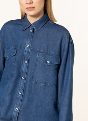 BRAX Shirt blouse VIVIAN made of denim, Color: DARK BLUE (Image 1)