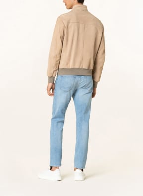 BOSS Leather bomber jacket MIKA, Color: BEIGE (Image 1)