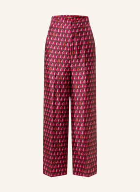 MaxMara STUDIO 7/8 trousers VISTOLA in silk, Color: RED/ PINK/ DARK PURPLE (Image 1)