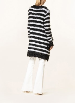 BALMAIN Knit cardigan with glitter thread, Color: BLACK/ WHITE (Image 1)