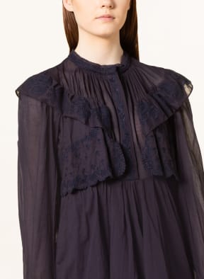 ISABEL MARANT ÉTOILE Kleid LIMPEZA mit Lochspitze und Volants, Farbe: DUNKELBLAU (Bild 1)