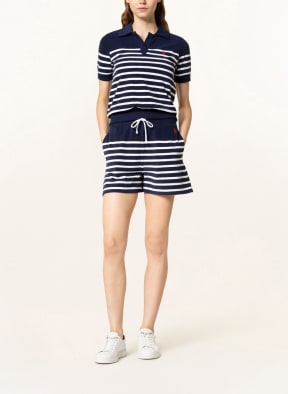 POLO RALPH LAUREN Velour polo shirt, Color: DARK BLUE/ WHITE (Image 1)