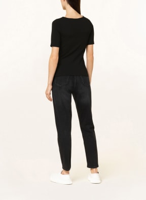 HUGO Sweater DARVELA with tuxedo stripes, Color: BLACK (Image 1)