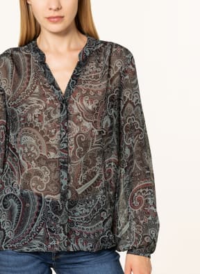 darling harbour Shirt blouse, Color: BLACK/ GRAY/ DARK RED (Image 1)