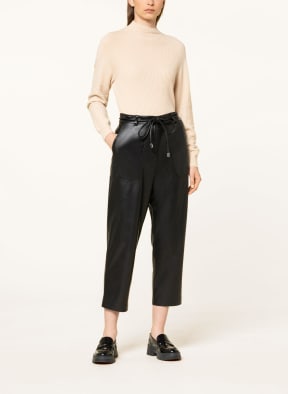 BOSS 7/8-Hose TACORA im Jogging-Stil und in Lederoptik, Farbe: SCHWARZ (Bild 1)