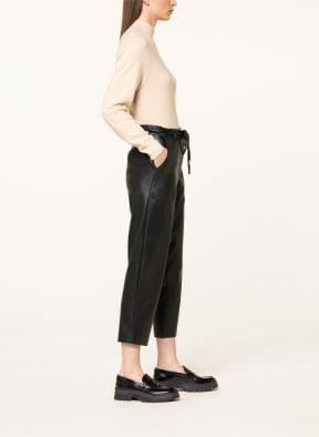 BOSS 7/8-Hose TACORA im Jogging-Stil und in Lederoptik, Farbe: SCHWARZ (Bild 1)