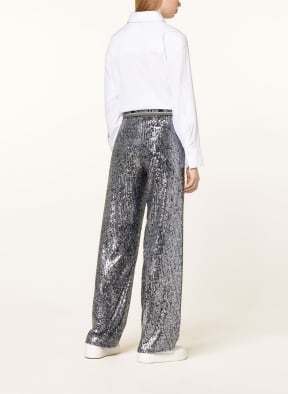 CAMBIO Wide leg trousers ALICE with sequins , Color: BLACK/ SILVER (Image 1)