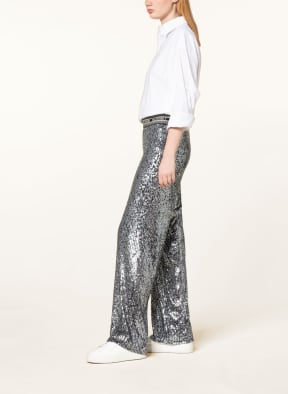 CAMBIO Wide leg trousers ALICE with sequins , Color: BLACK/ SILVER (Image 1)
