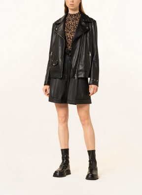 BOSS Leather jacket SALITA, Color: BLACK (Image 1)