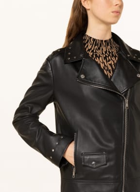 BOSS Leather jacket SALITA, Color: BLACK (Image 1)