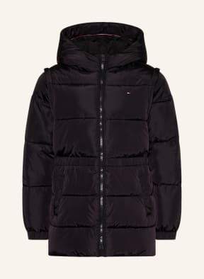 TOMMY HILFIGER Steppjacke mit abnehmbaren Ärmeln, Farbe: SCHWARZ (Bild 1)