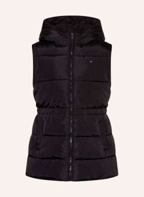 TOMMY HILFIGER Steppjacke mit abnehmbaren Ärmeln, Farbe: SCHWARZ (Bild 1)