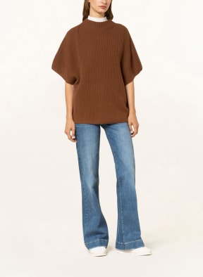 darling harbour Short sleeve sweater with cashmere , Color: COGNAC (Image 1)
