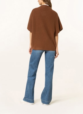 darling harbour Short sleeve sweater with cashmere , Color: COGNAC (Image 1)