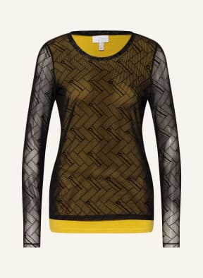 SPORTALM Longsleeve aus Mesh, Farbe: DUNKELGELB/ SCHWARZ (Bild 1)