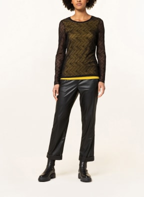 SPORTALM Longsleeve aus Mesh, Farbe: DUNKELGELB/ SCHWARZ (Bild 1)