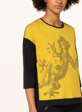 SPORTALM Longsleeve im Materialmix mit Schmucksteinen, Farbe: DUNKELGELB/ SCHWARZ (Bild 1)